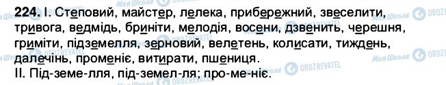 ГДЗ Українська мова 5 клас сторінка 224