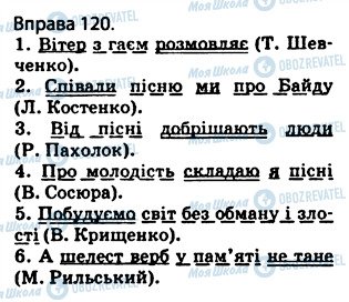ГДЗ Українська мова 5 клас сторінка 120
