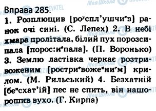 ГДЗ Українська мова 5 клас сторінка 285