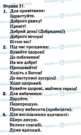 ГДЗ Українська мова 5 клас сторінка 31