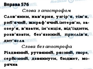 ГДЗ Українська мова 5 клас сторінка 576
