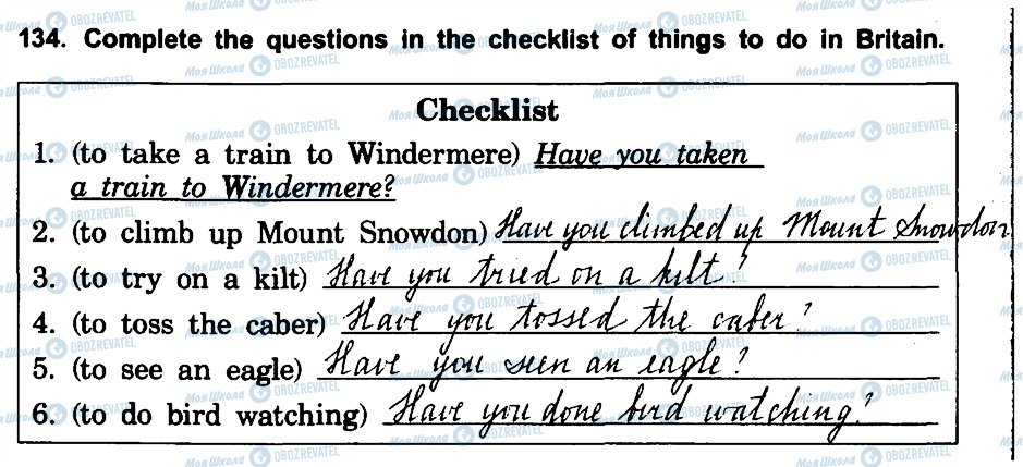 ГДЗ Англійська мова 5 клас сторінка 134