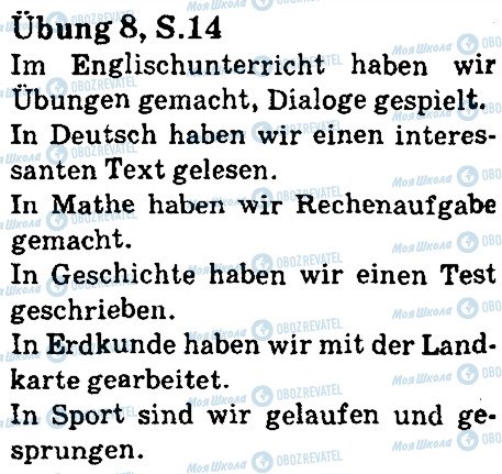 ГДЗ Немецкий язык 5 класс страница стр14впр8