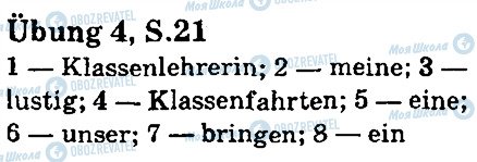 ГДЗ Немецкий язык 5 класс страница стр21впр4
