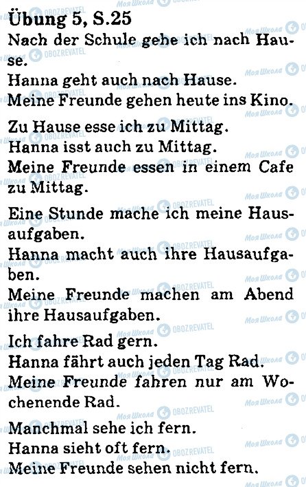 ГДЗ Немецкий язык 5 класс страница стр25впр5
