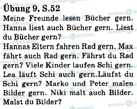 ГДЗ Немецкий язык 5 класс страница стр52впр9
