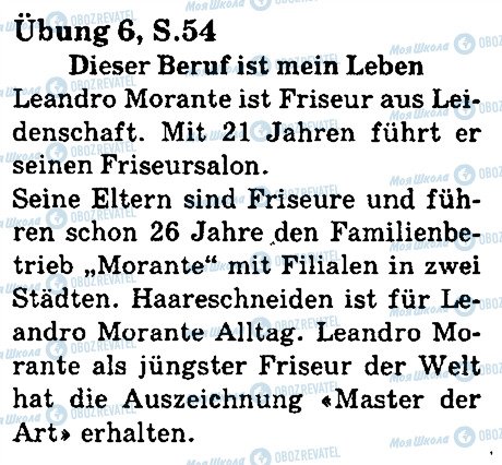 ГДЗ Німецька мова 5 клас сторінка стр54впр6