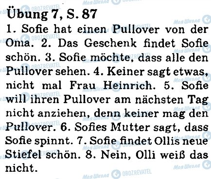 ГДЗ Немецкий язык 5 класс страница стр87впр7