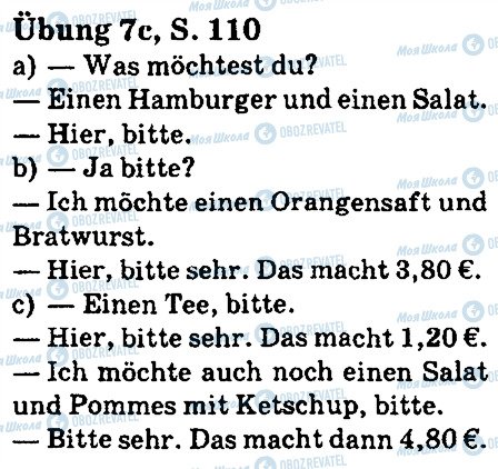 ГДЗ Німецька мова 5 клас сторінка стр110впр7