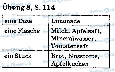 ГДЗ Німецька мова 5 клас сторінка стр114впр8