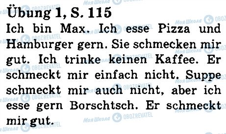 ГДЗ Німецька мова 5 клас сторінка стр115впр1