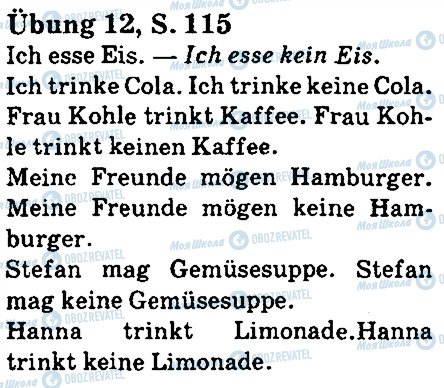 ГДЗ Немецкий язык 5 класс страница стр115впр12
