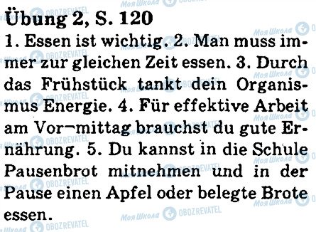ГДЗ Німецька мова 5 клас сторінка стр120впр2