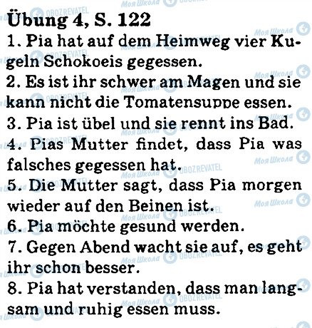 ГДЗ Німецька мова 5 клас сторінка стр122впр4