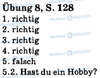 ГДЗ Немецкий язык 5 класс страница стр128впр8