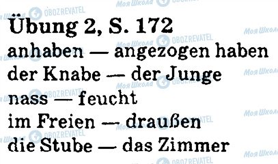 ГДЗ Німецька мова 5 клас сторінка стр172впр2