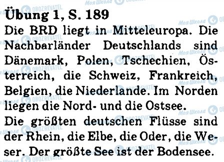 ГДЗ Німецька мова 5 клас сторінка стр189впр1