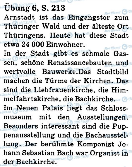 ГДЗ Німецька мова 5 клас сторінка стр213впр6