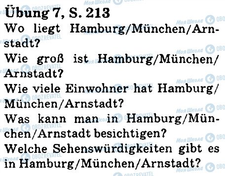 ГДЗ Немецкий язык 5 класс страница стр213впр7