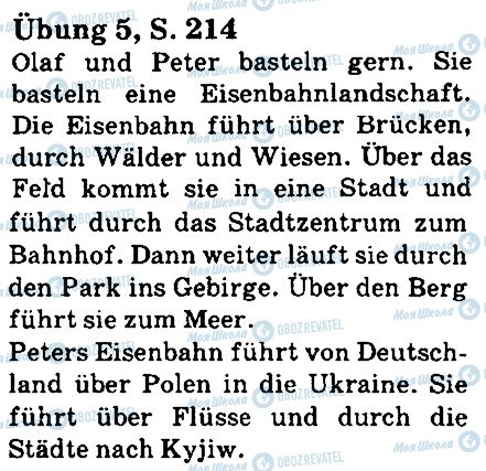 ГДЗ Німецька мова 5 клас сторінка стр214впр5