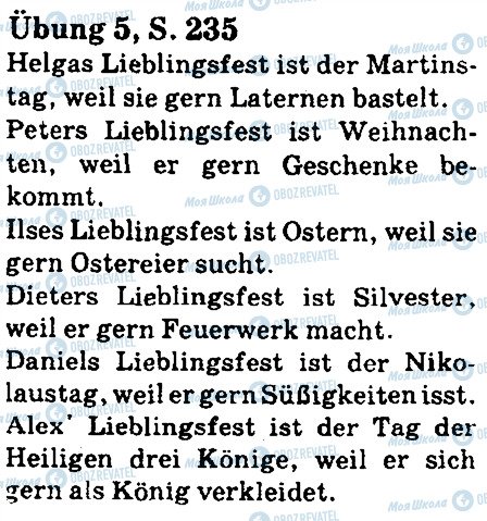 ГДЗ Немецкий язык 5 класс страница стр235впр5