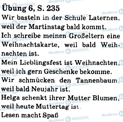 ГДЗ Немецкий язык 5 класс страница стр235впр6