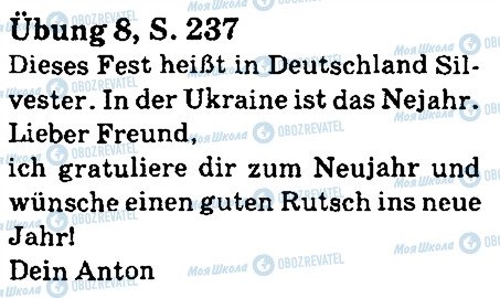 ГДЗ Німецька мова 5 клас сторінка стр237впр8