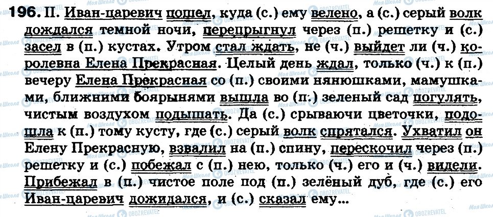 ГДЗ Русский язык 5 класс страница 196