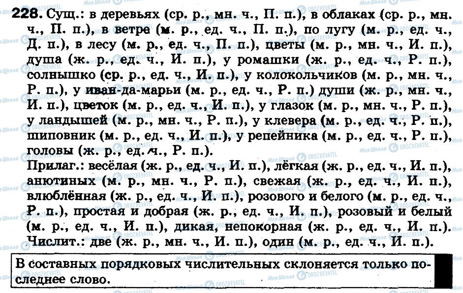 ГДЗ Російська мова 5 клас сторінка 228