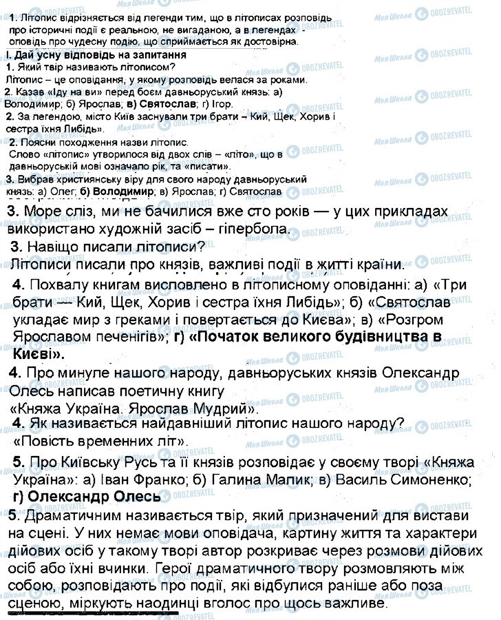 ГДЗ Українська література 5 клас сторінка ст190