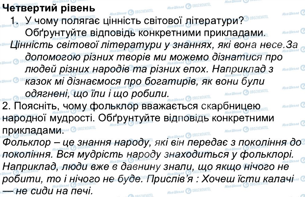 ГДЗ Зарубіжна література 5 клас сторінка 4