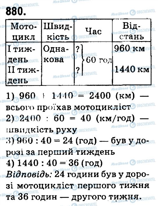 ГДЗ Математика 4 клас сторінка 880