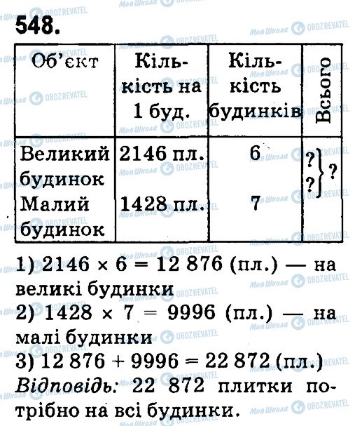 ГДЗ Математика 4 клас сторінка 548