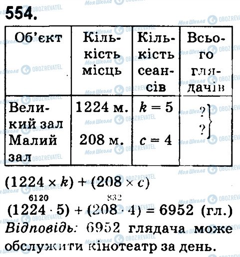 ГДЗ Математика 4 класс страница 554