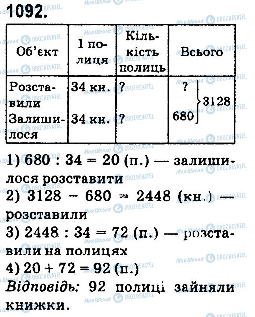 ГДЗ Математика 4 класс страница 1092