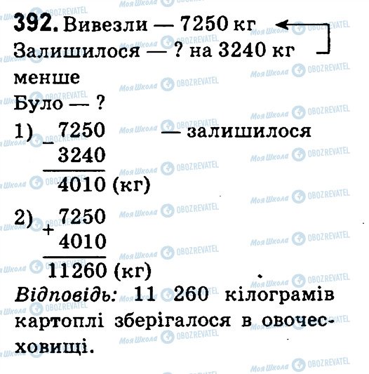 ГДЗ Математика 4 клас сторінка 392