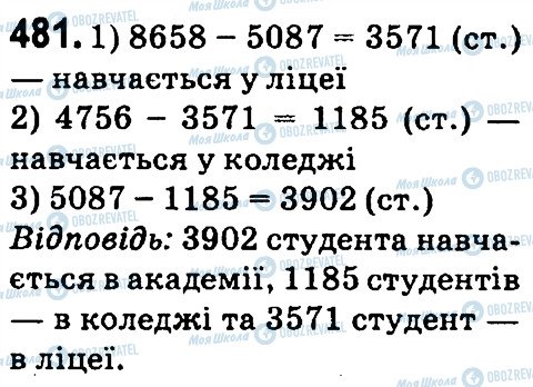 ГДЗ Математика 4 класс страница 481