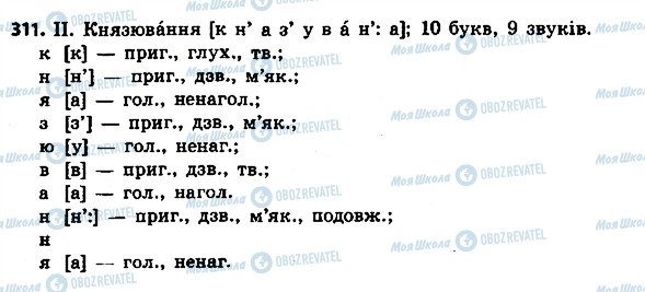 ГДЗ Укр мова 4 класс страница 311