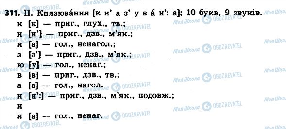 ГДЗ Українська мова 4 клас сторінка 311