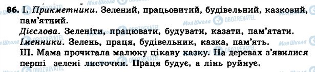 ГДЗ Українська мова 4 клас сторінка 86