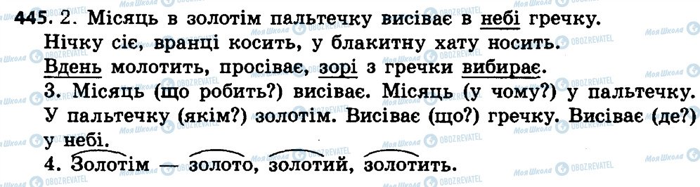 ГДЗ Українська мова 4 клас сторінка 445