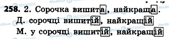 ГДЗ Українська мова 4 клас сторінка 258