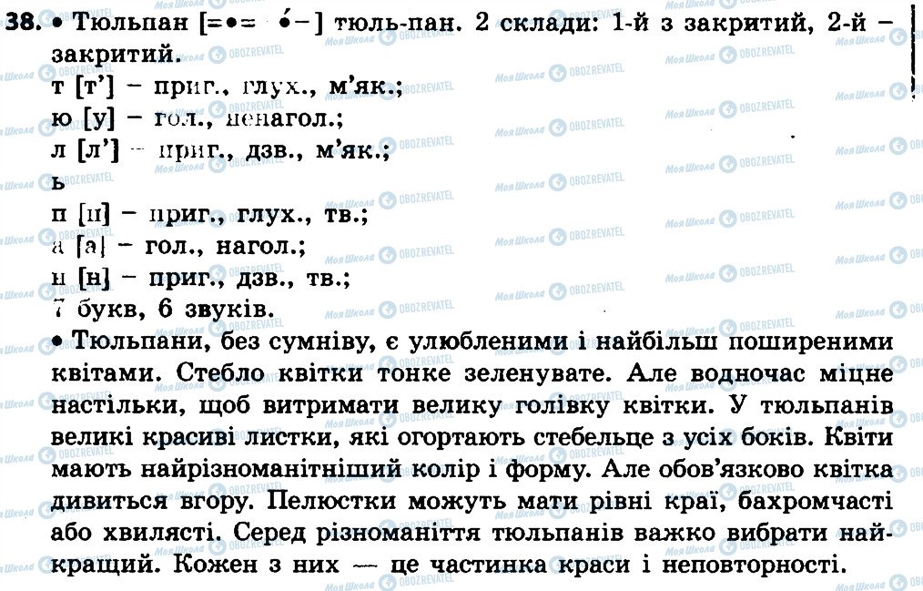 ГДЗ Укр мова 4 класс страница 38