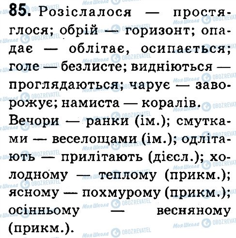 ГДЗ Укр мова 4 класс страница 85