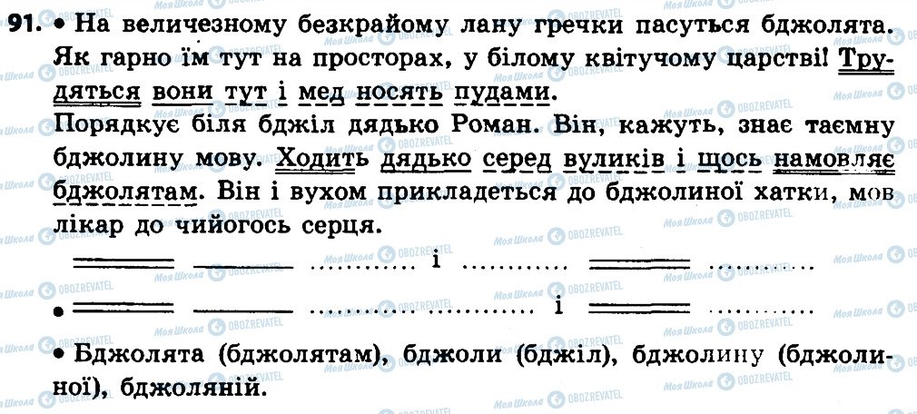 ГДЗ Українська мова 4 клас сторінка 91