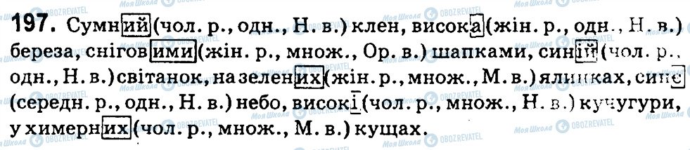 ГДЗ Українська мова 4 клас сторінка 197