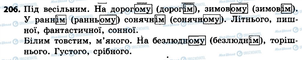 ГДЗ Українська мова 4 клас сторінка 206