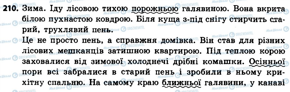 ГДЗ Українська мова 4 клас сторінка 210