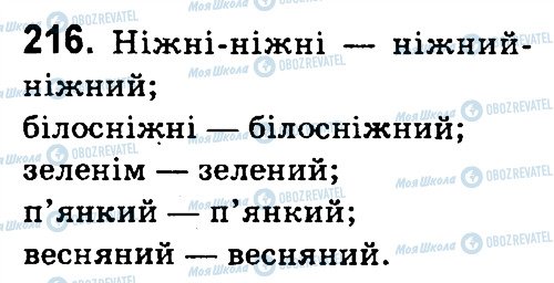 ГДЗ Українська мова 4 клас сторінка 216