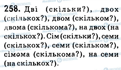 ГДЗ Укр мова 4 класс страница 258